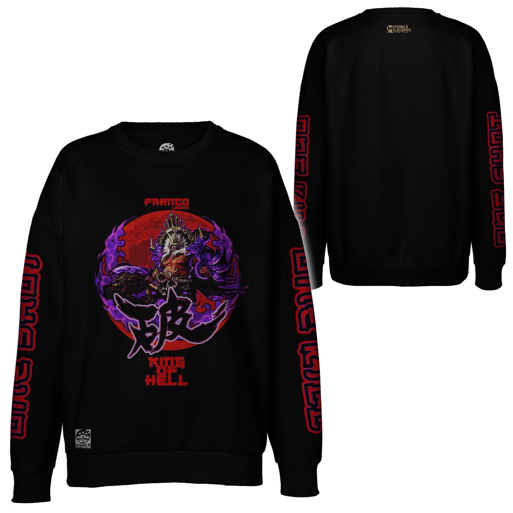 sweater crewneck game ML skin legend franco king of hell ukuran normal, jumbo dan oversize M-5XL Rea
