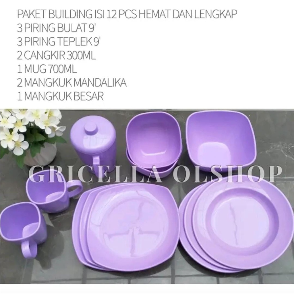 PERALATAN MAKAN MELAMIN PAKET BUILDING HEMAT DAN LENGKAP