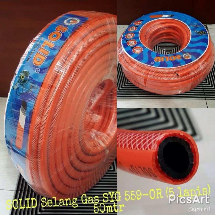 Selang Gas SOLID 5Lapis SYG 559. Harga per Meter - 1meter