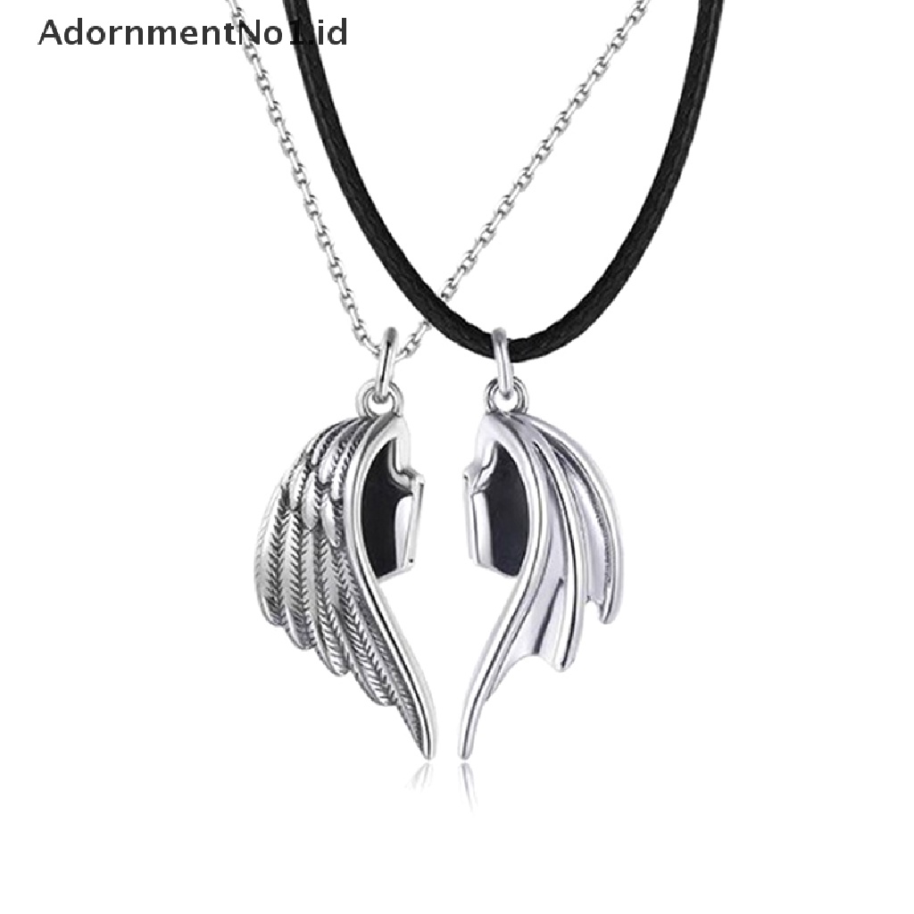 [AdornmentNo1] Couple Kalung Rantai Klavikula Wanita Devil Melindungi Angel Devil 1pasang Lovers Necklace Untuk Wanita Pria Fashion Jewelry [ID]