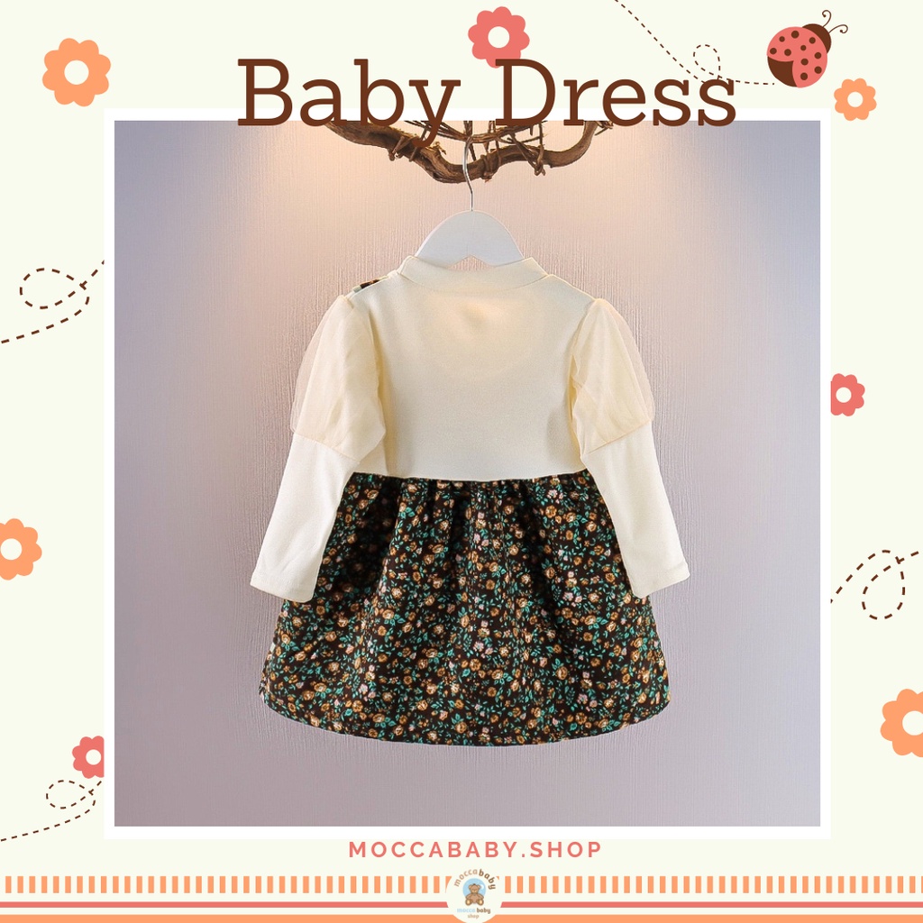 MBSS - DRESS SHARON FLOWER EBV Baju Dress Anak Perempuan Import Dress Anak Bayi Cewek 0-5 Tahun Gaun Bayi