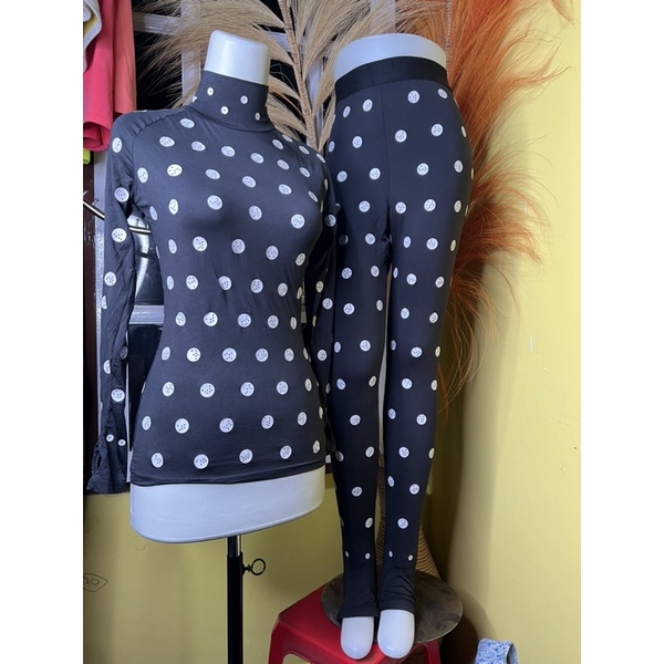 setelan set renang gym zumba polkadot zozo original