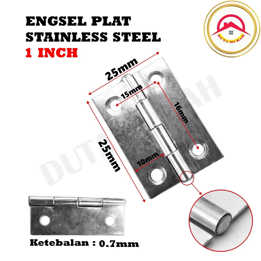 Engsel Plat Stainless Steel / Engsel Plat Pintu Kandang Jendela / Engsel Kupu-kupu Stainless / Engsel Plat RRT Stainless