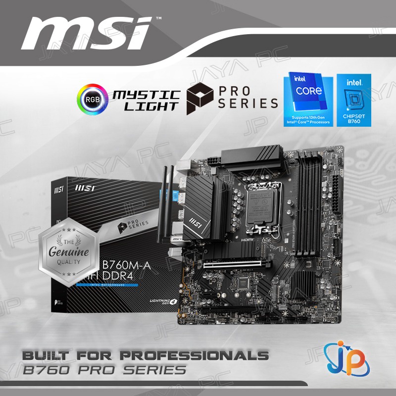 Motherboard MSI PRO B760M-A WIFI DDR4 (LGA1700, B760, DDR4, USB3.2, SATA3)