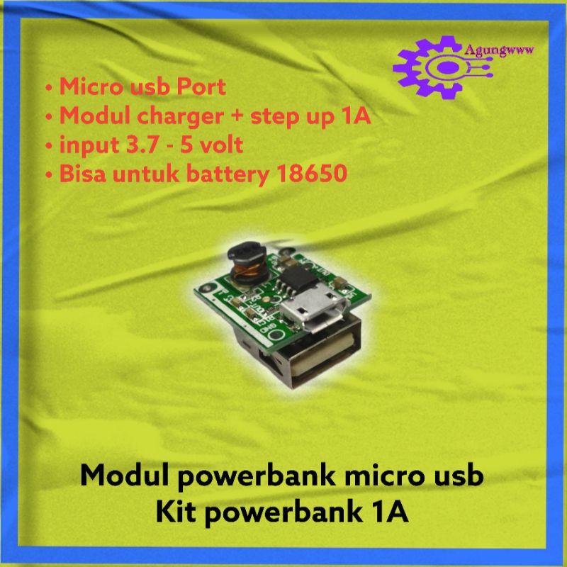 Modul powerbank kit powerbank 1A charger battery 18650