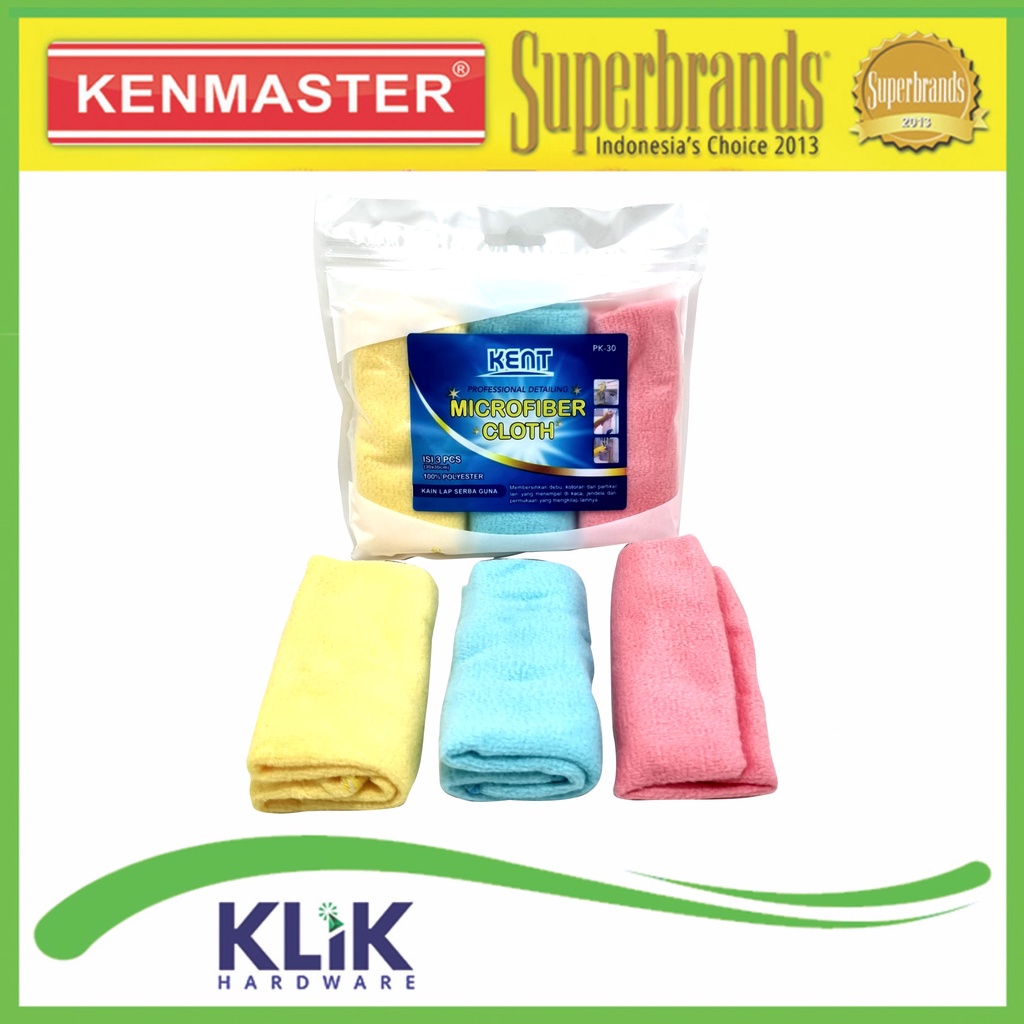 Kenmaster Kent Kain Lap Microfiber Cloths Isi 3 Pcs Kanebo Serbaguna