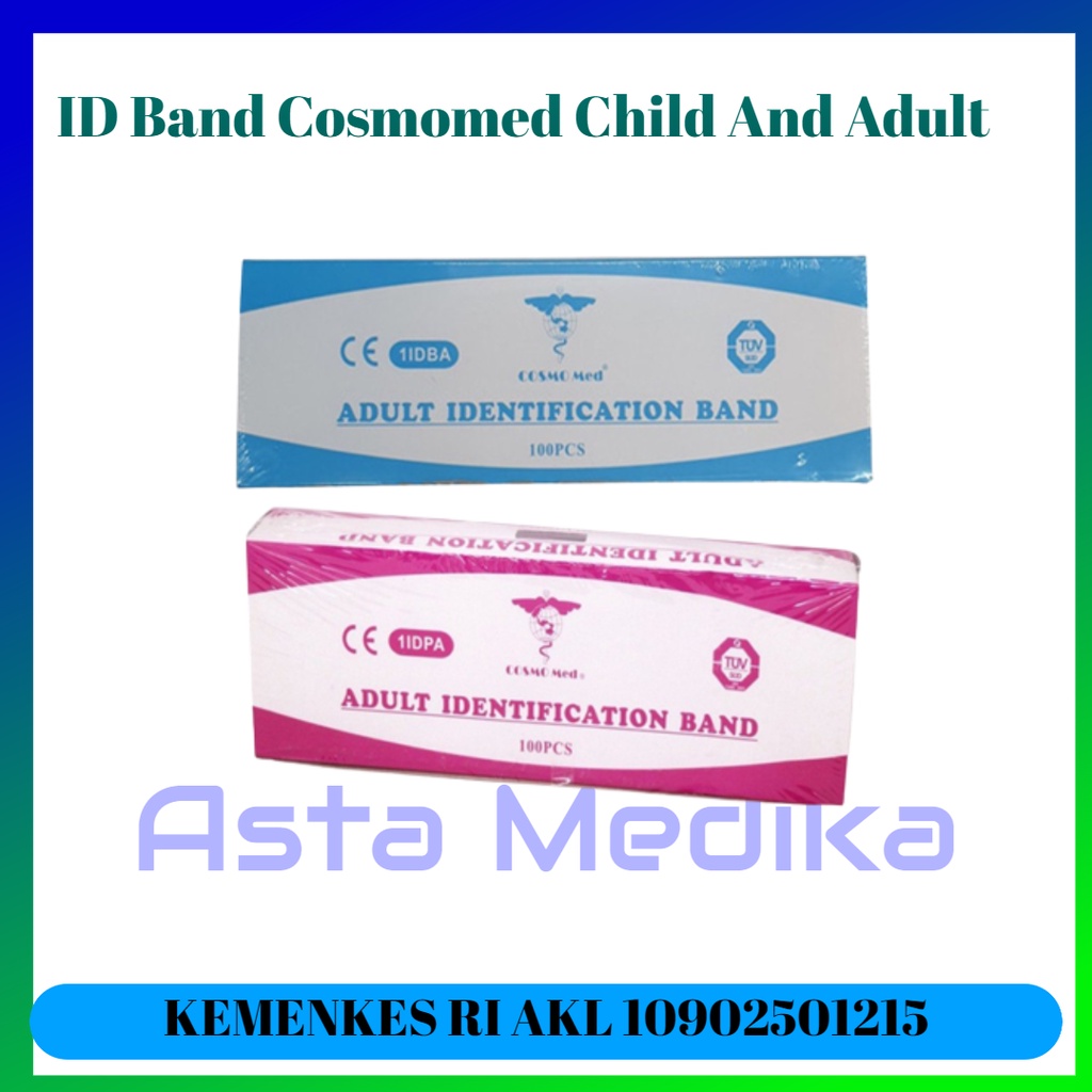 Gelang Pasien Id Band Dewasa Cosmomed Biru Kuning Pink