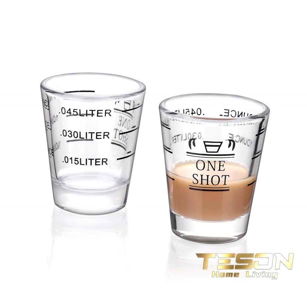 Gelas Ukur Takar Kopi Espresso Shot Glass Coffee One Double Sloki