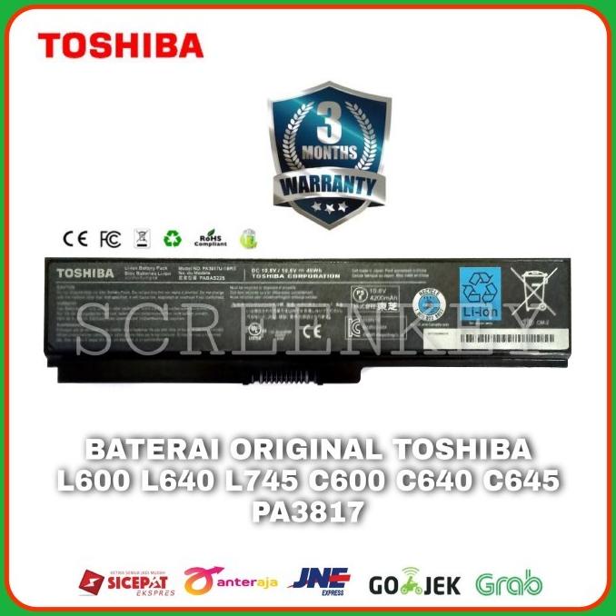 Baterai Toshiba Satellite Original C600 C640 L740 L745 PA3817U PA3817