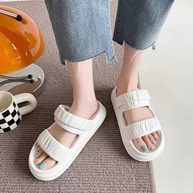 T&amp;Y Sandal jelly wanita Soft Slipper Anti Slip Elastic Empuk PVC sol tebal 6677 import terbaru Sandal santai murah untuk wanita