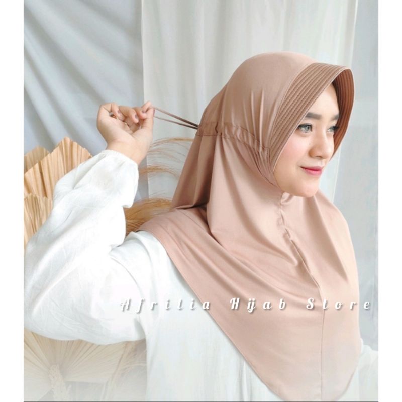 Jilbab Bergo Serut Hamidah Spandex Jersey//Hijab Serut Hamidah//Bergo Serut Hamidah