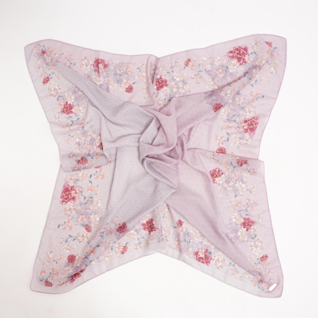 ALIF HIJAB SEGI EMPAT MOTIF PARIS PREMIUM KOREA - THE ROSE IN MAUVE ORCHID ( SPR-D2-002 )