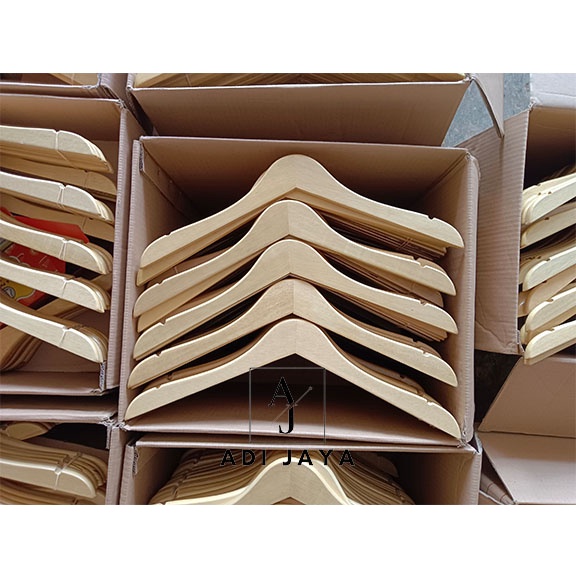 Hanger Kayu Natural Paket Besar 280PCS