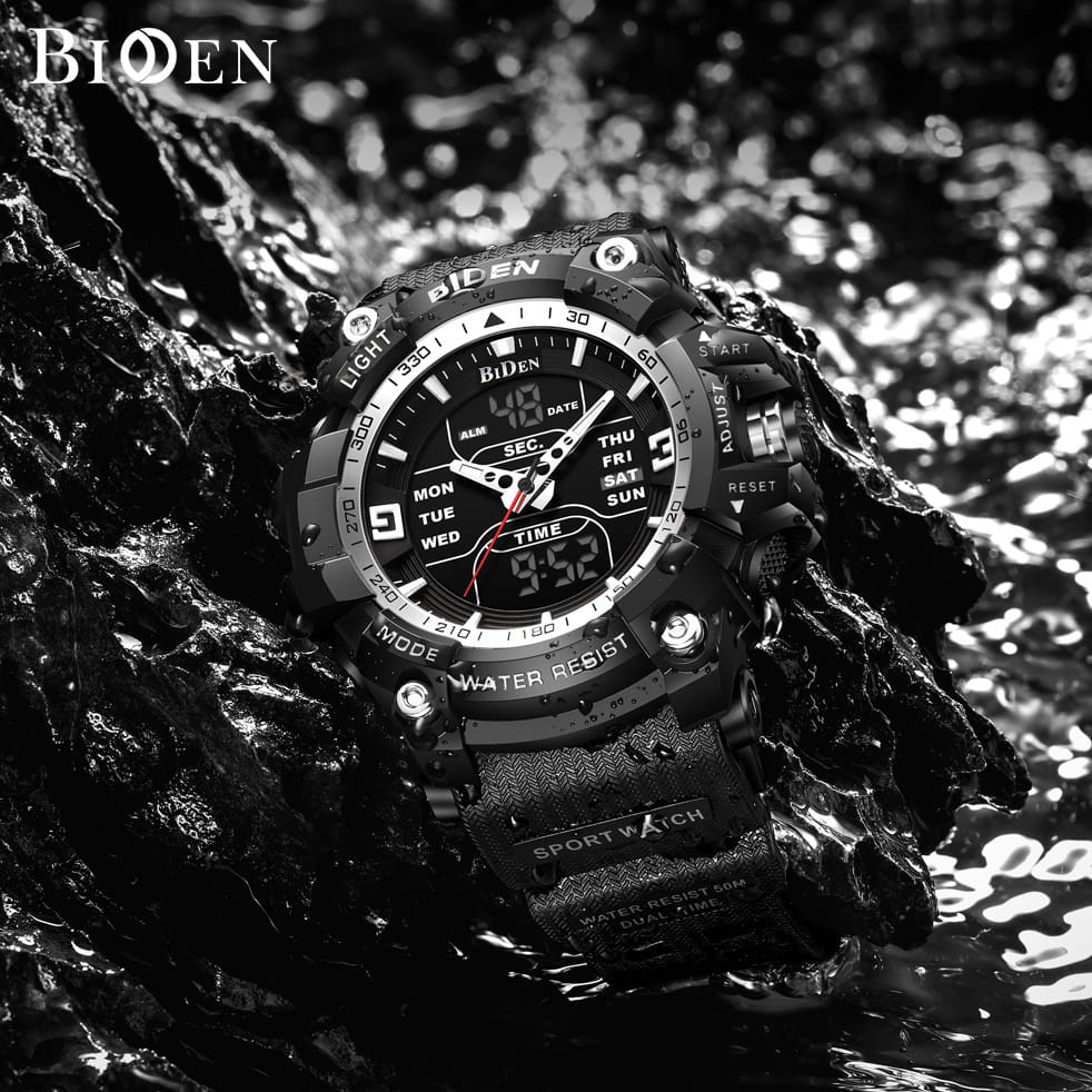 GROSERBA GROSIR JAM TANGAN DUALTIME RUBBER TREND FASHION BIDEN R013 PRIA ORIGINAL