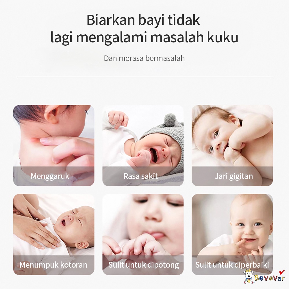 BEVAVAR Multifungsi Gunting Kuku Bayi Elektrik / Nail Trimmer Bayi Set