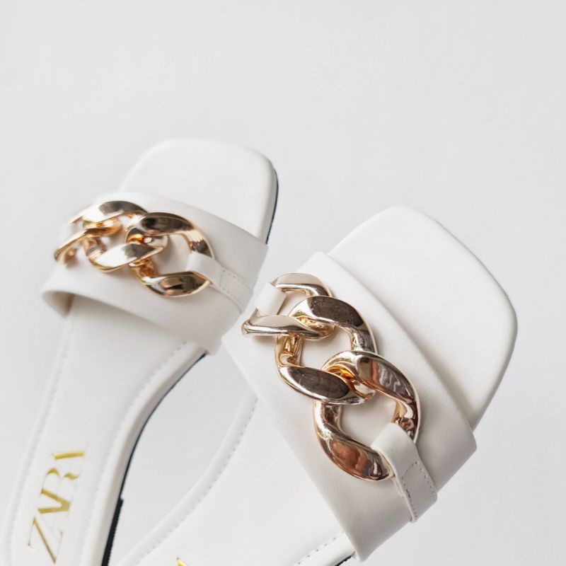 Big Sale New Product Sandal Flat Zara Sandal Zara Teplek Sandal Zara Wanita Terbaru Motif Rantai
