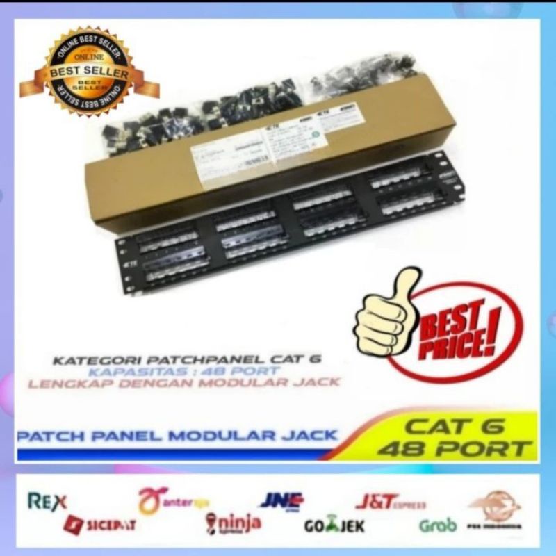 Patch Panel Cat6 48 Port + Modular Cat6 Comscope /AMP Cat 6