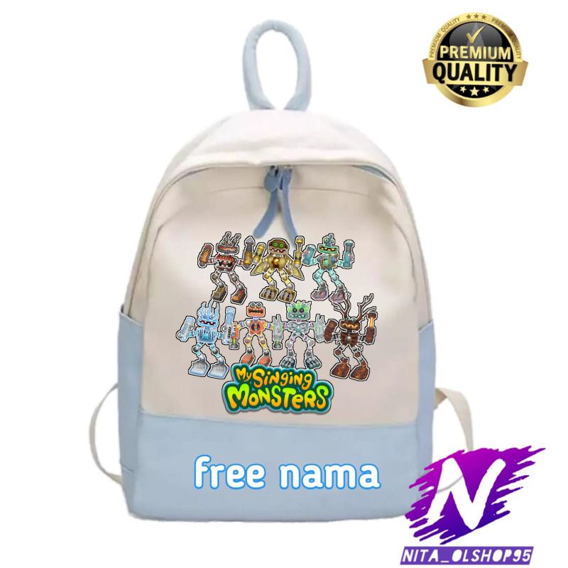 tas ransel anak sekolah sd tk mysinging monsters karakter