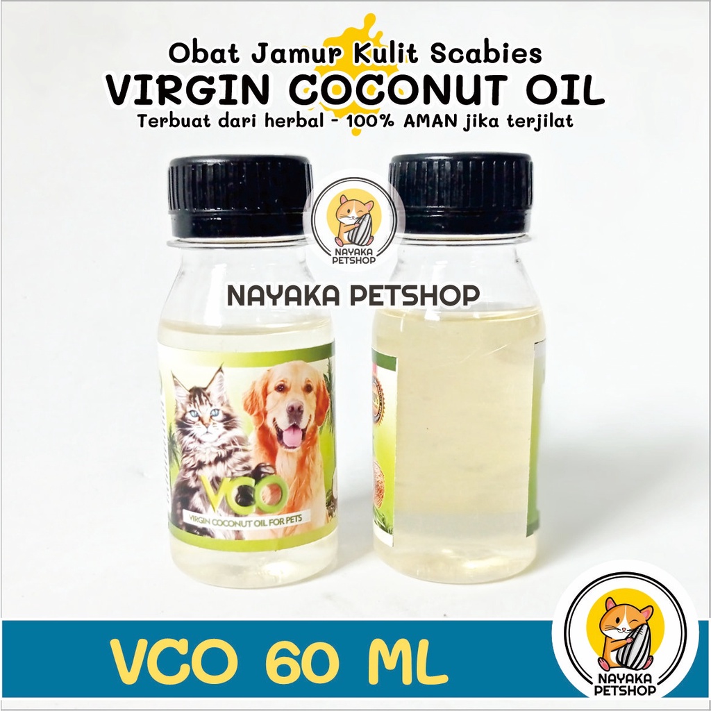 VCO Kucing 60 ml Herbal Obat Scabies Jamur Kulit Hewan Hamster Anjing Kelinci Virgin Coconut Oil Minyak Kelapa Murni