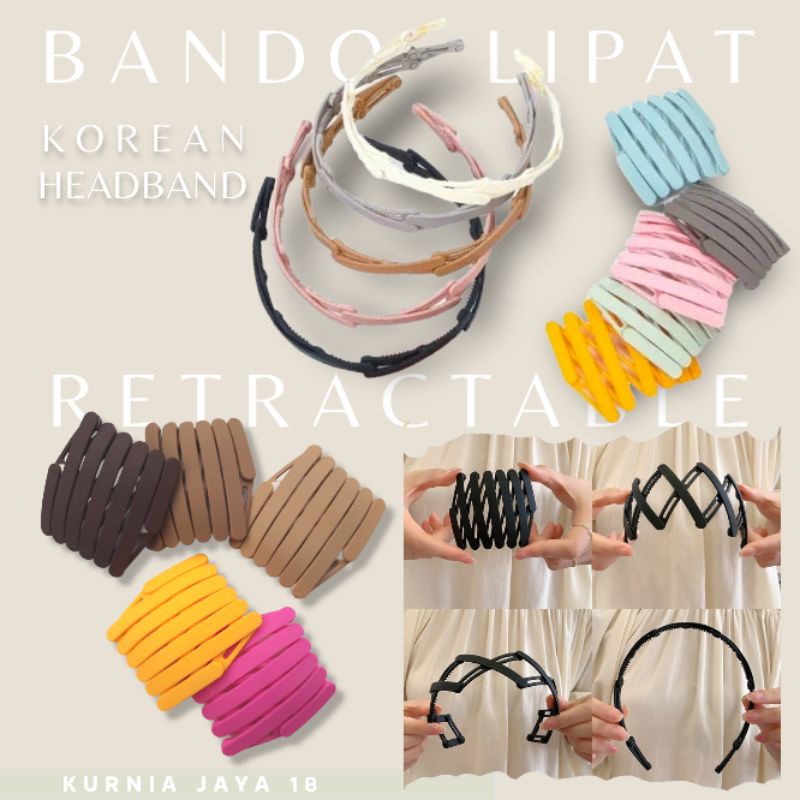 Bando Lipat Wanita Retractable Korea Fashion Folding Headband Summer Invisible