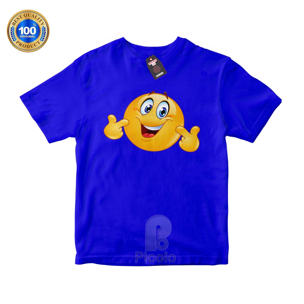 (FREE NAMA) BAJU KAOS ATASAN ANAK MOTIF EMOTICON/EMOJI LUCU UNISEX bahan COTTUN