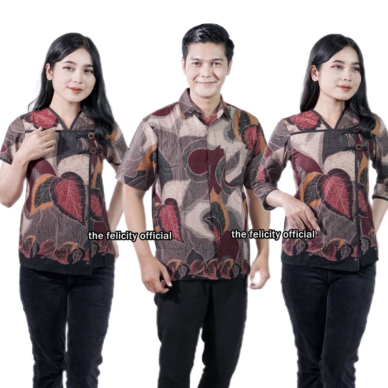 Atasan Couple Seragam Batik Blouse Wanita Kemeja Pria lolipop