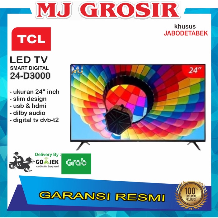 Tgs Led Tv Tcl 24" 24D3000 24 Inch Usb Hdmi Led Hd Digital Tv