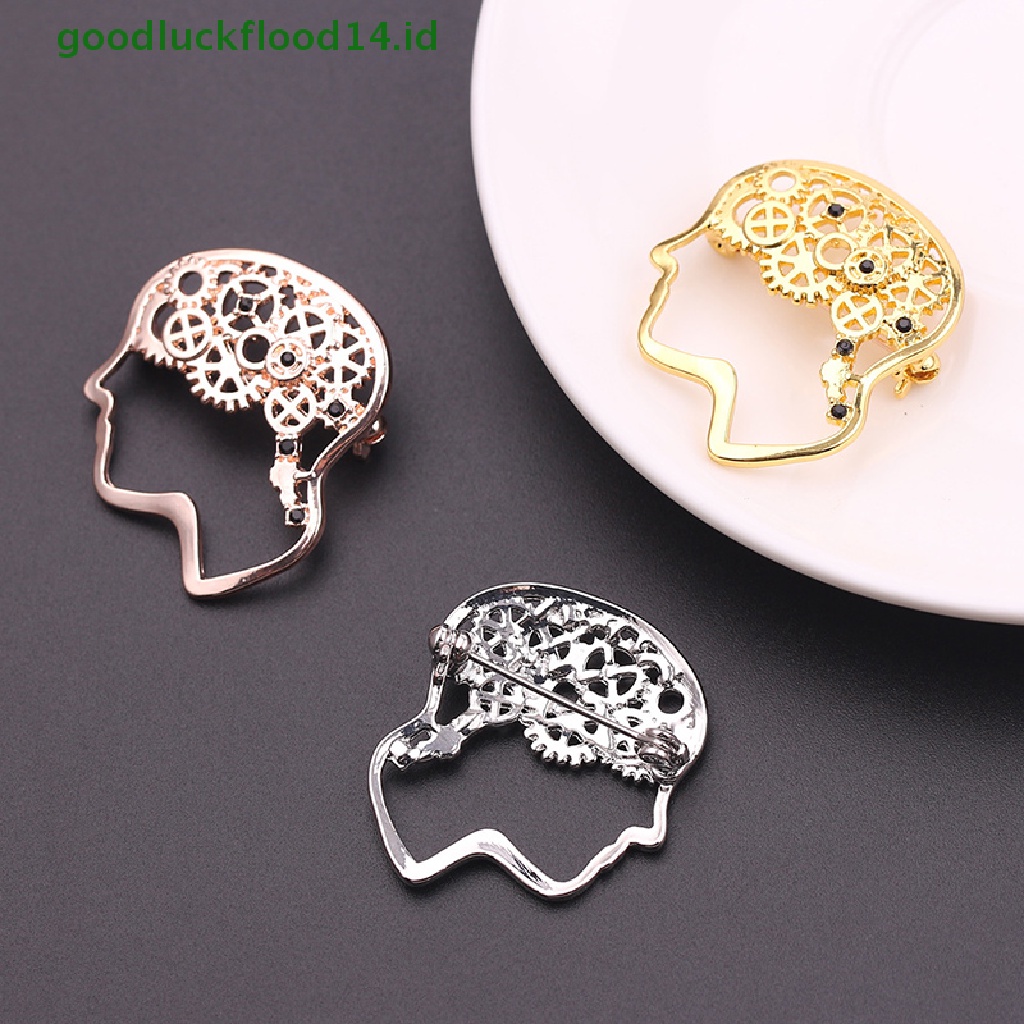 [GOOGFOUR] Vintage Brain Shape Bros Kerah Lencana Korsase Pin Dekoratif Perhiasan Hadiah [TOP]