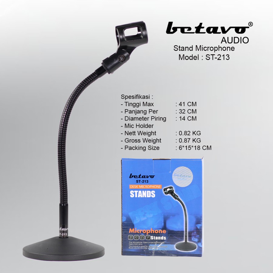 STAND MIC MEJA BETAVO ST-213 PROFESSIONAL STAND MICROPHONE AUDIO PRO