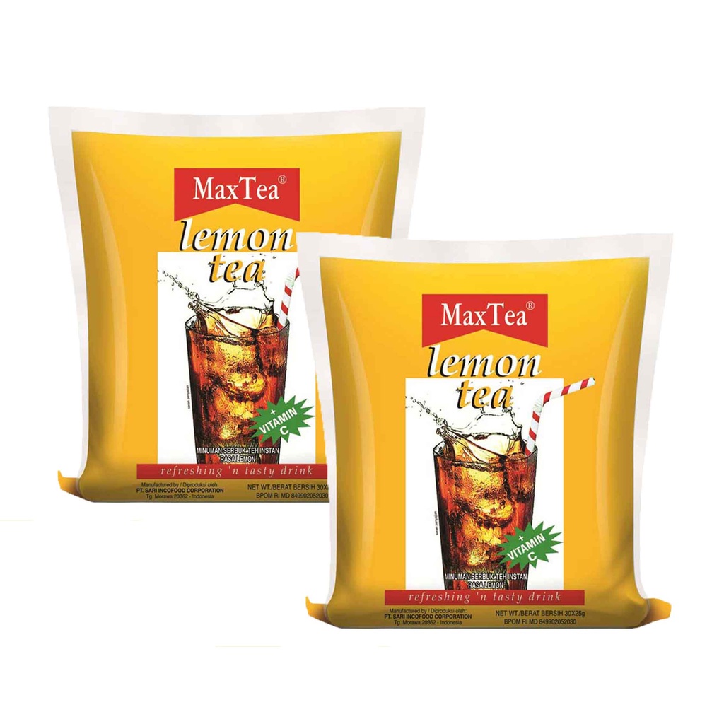 Teh  / MaxTea Lemon Tea / isi 30 pcs / Lemon tea / Teh serbuk instan