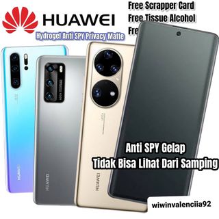 New!! HYDROGEL Anti SPY + MATTE Privacy Huawei P50 P50Pro P40 P40 Pro P40Pro+ P30 P30Pro P30 Lite P20 P20 Pro New Hidrogel Depan FRONT Anti Gores Screen Guard TPU FILM Protection/ Protector Antigores Layar bagus Murah Plus 4G 5G SPY HITAM GELAP Glare