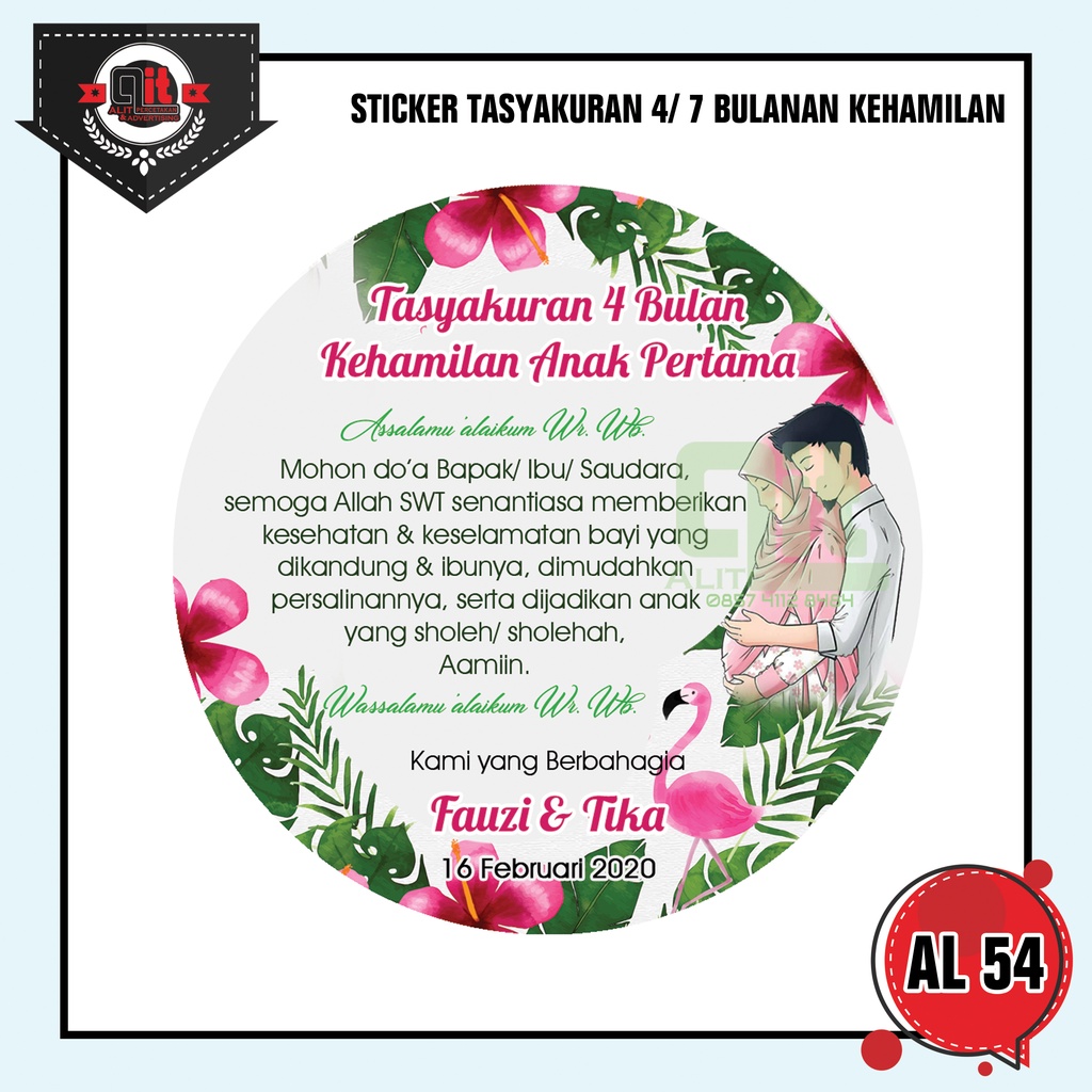 

stiker tasyakuran 4 bulanan kehamilan