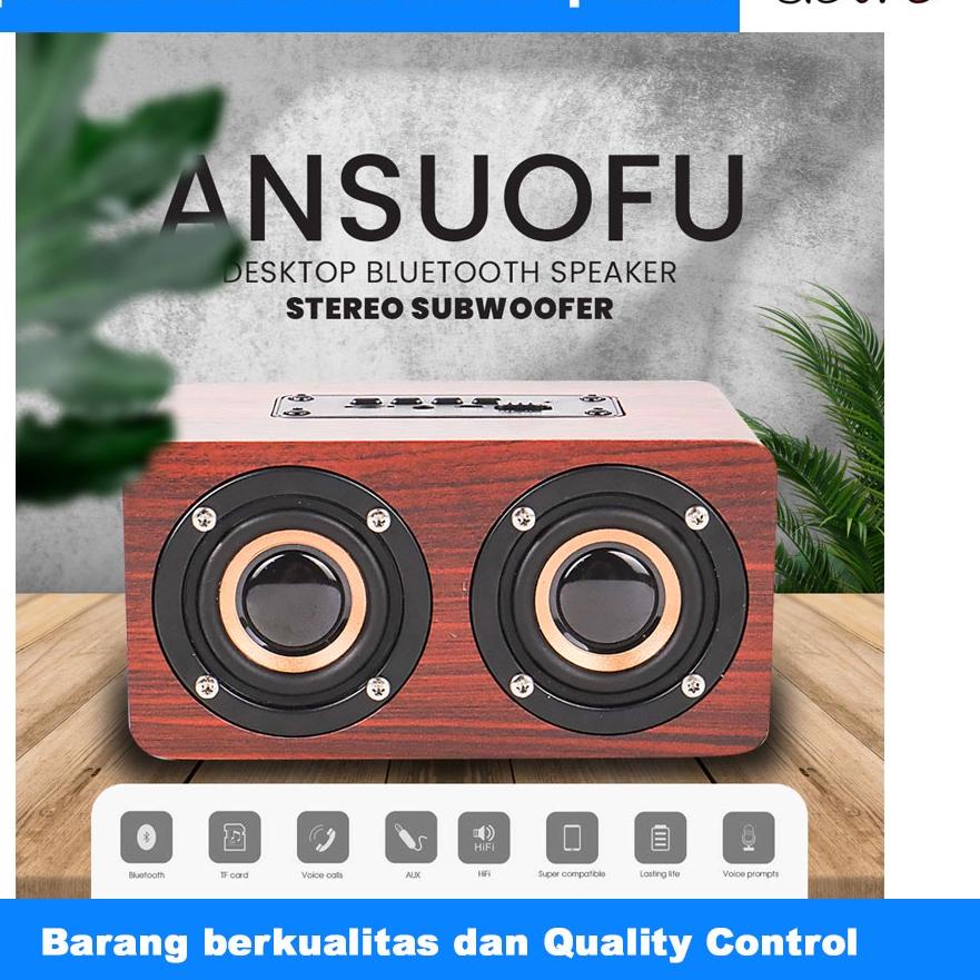 Ready Terupdate Speaker Bluetooth Stereo Subwoofer - Speaker Portable - Wood Materials - W5
