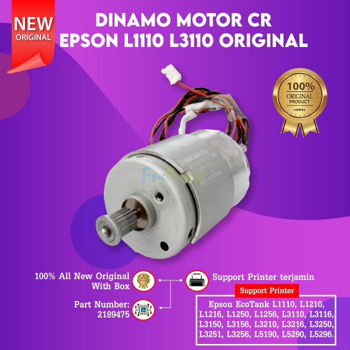 Dinamo Motor CR Carriage Epson L1110 L1210 L1216 L3216  L1250 L1256 L3110 L3116 L3150 L3156 L3210 L3250 L3251 L5190  L3256 L5290 L5296 New Original Carriage Printer Ink Tank EcoTank L-1110 L-3110 L-3150 Part Number 2189475