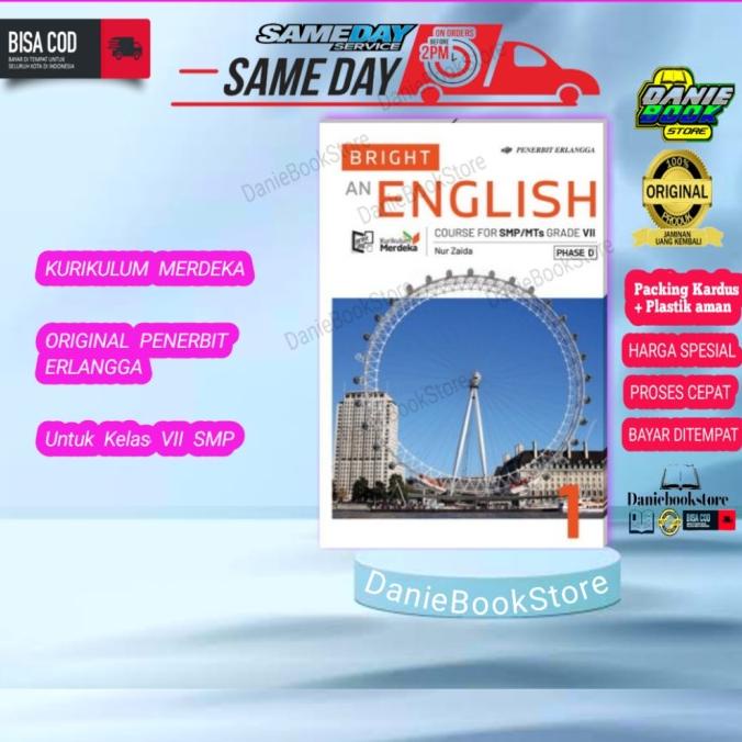 

BUKU BRIGHT AN ENGLISH COURSE Kelas 7 Kurikulum Merdeka , Erlangga