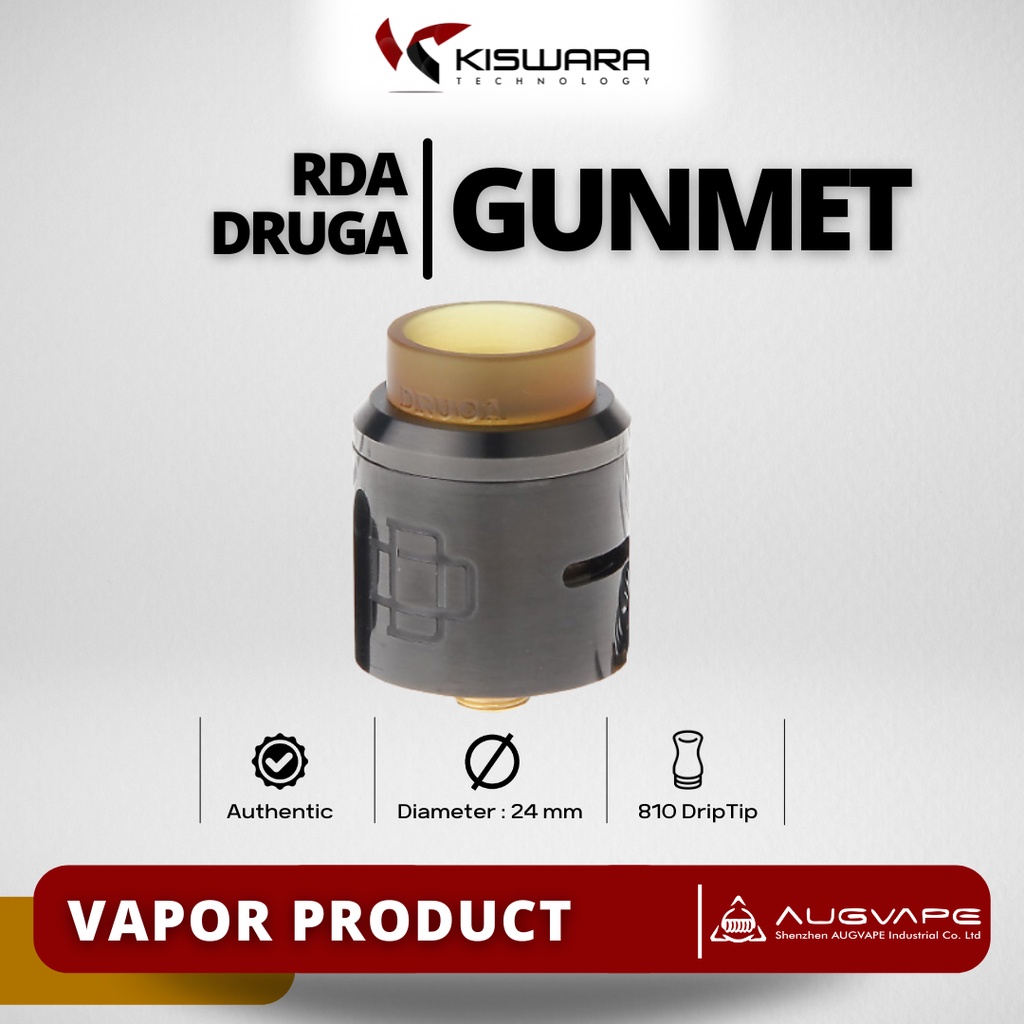 DRUGA 24 RDA Atomizer Authentic GUN METAL