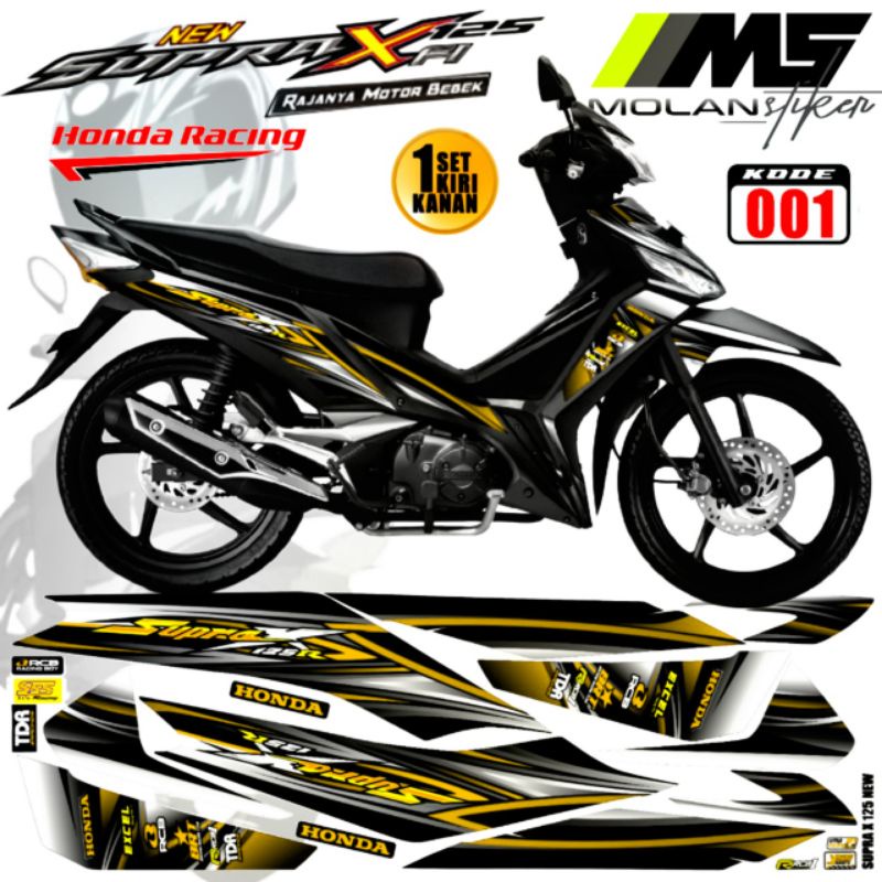 Decal Sticker Striping Variasi Supra X 125 Fi 2016-2022 New Honda Supra X 125 Injeksi Fi 2016-2017-2