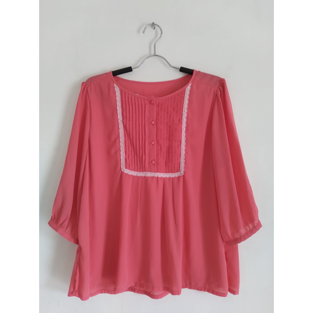 Baju Atasan Wanita / Blouse warna Pink Preloved 0024