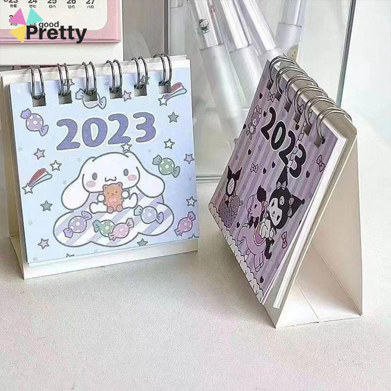 Kalender Meja Mini 2023  Lucu Vertikal  Anjing Kuromi Cinnamoroll  Kalender Kecil - PD