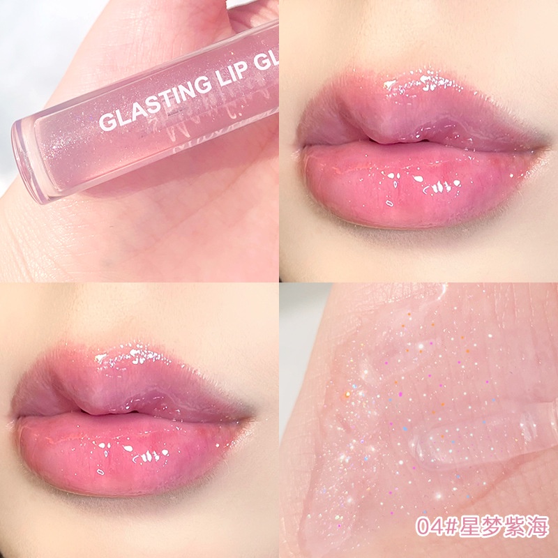 Maxfine Glasting Lip Gloss Transparan 6 Warna Glossy LipGloss Transparan Lipstick Lip Plumper Korean Lip Gloss