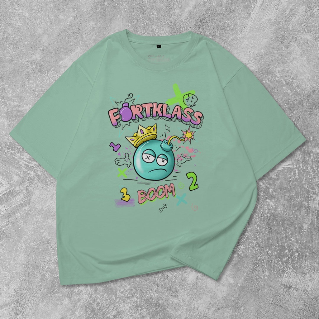 HIPNOP Kaos Oversize BOOM T-Shirt Cowok Premium