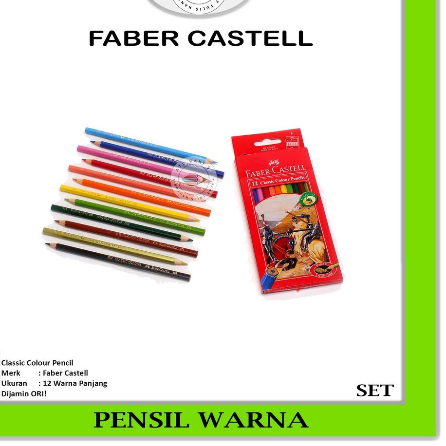

정 FABER-CASTELL - Classic Colour Pencils - Pensil Warna 12 Panjang -Set Trend