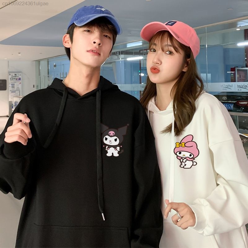 Promo COD Hoodie Couple Pasangan Pria Wanita San rio Kuromi Melody Baju Baru Y2k Atasan Harajuku Korea Bertudung Wanita Hoodie Longgar Kaus Pria Pullover Estetika Pasangan