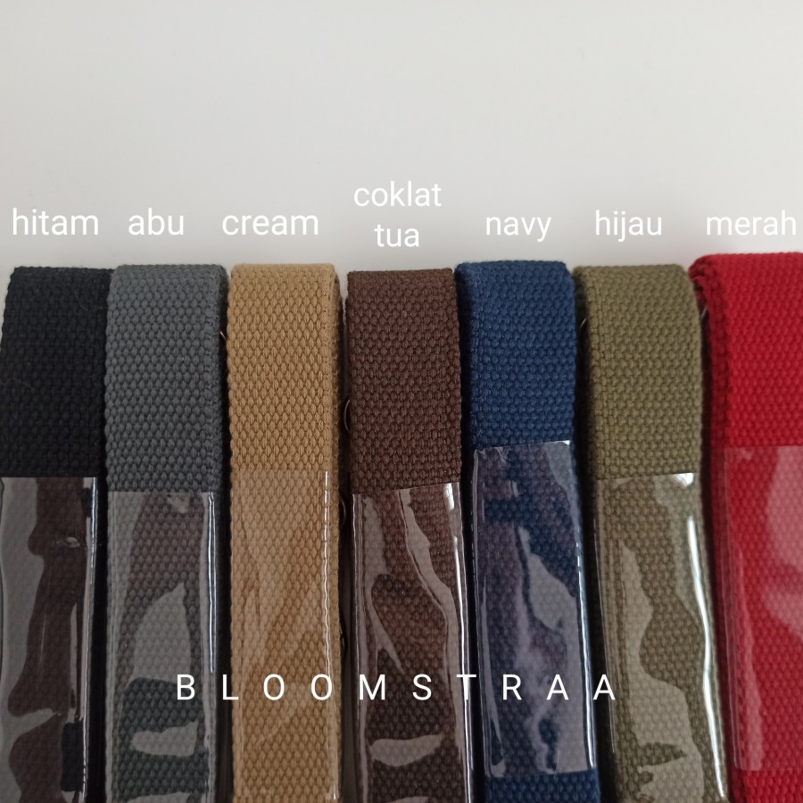 Bag Strap Cotton Black Nikel Import 25mm Tali Tas Katun Straps 25 mm