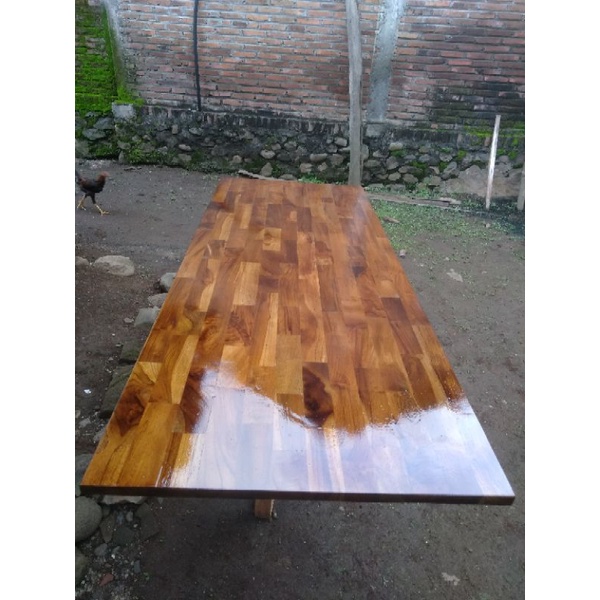 150X60  2CM PAPAN LAMINASI BUAT meja kerja dari kayu jati asli sudah finishing