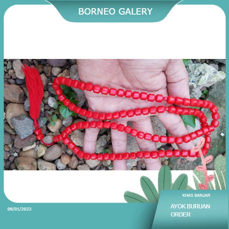 Tasbih Marjan Jarhab Merah 8mm Isi 99
