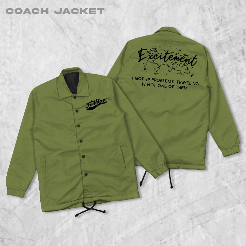 hipnop  Excite Coach Jaket  Zipper Pria Outwear Unisex Parasut