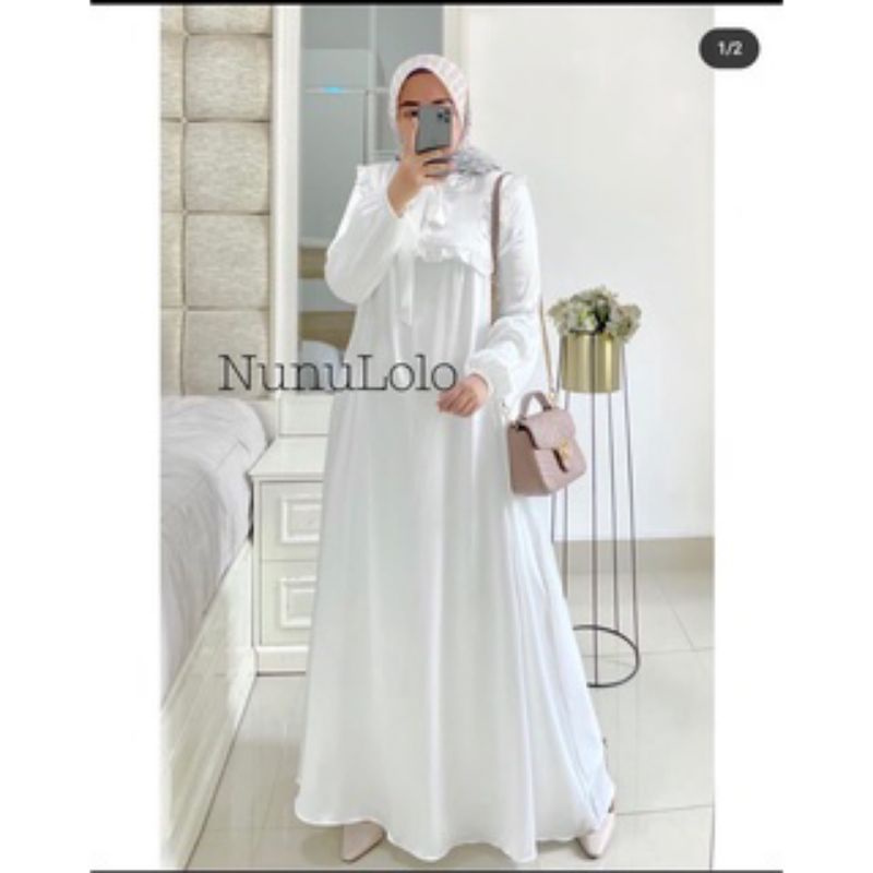 Gamis Putih | Gamis putih polos | gamis putih wanita terbaru | gamis manasik haji |Gamis putih terba