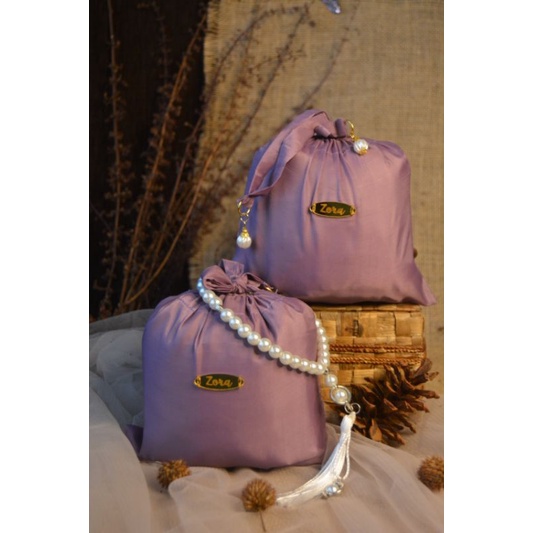 ZORA WARNA MAUVE - MUKENA TRAVEL MUKENA MINI MUKENA GENGGAM MUKENA PRAKTIS