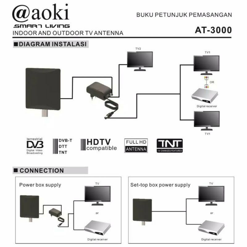 antena digital aoki AT3000